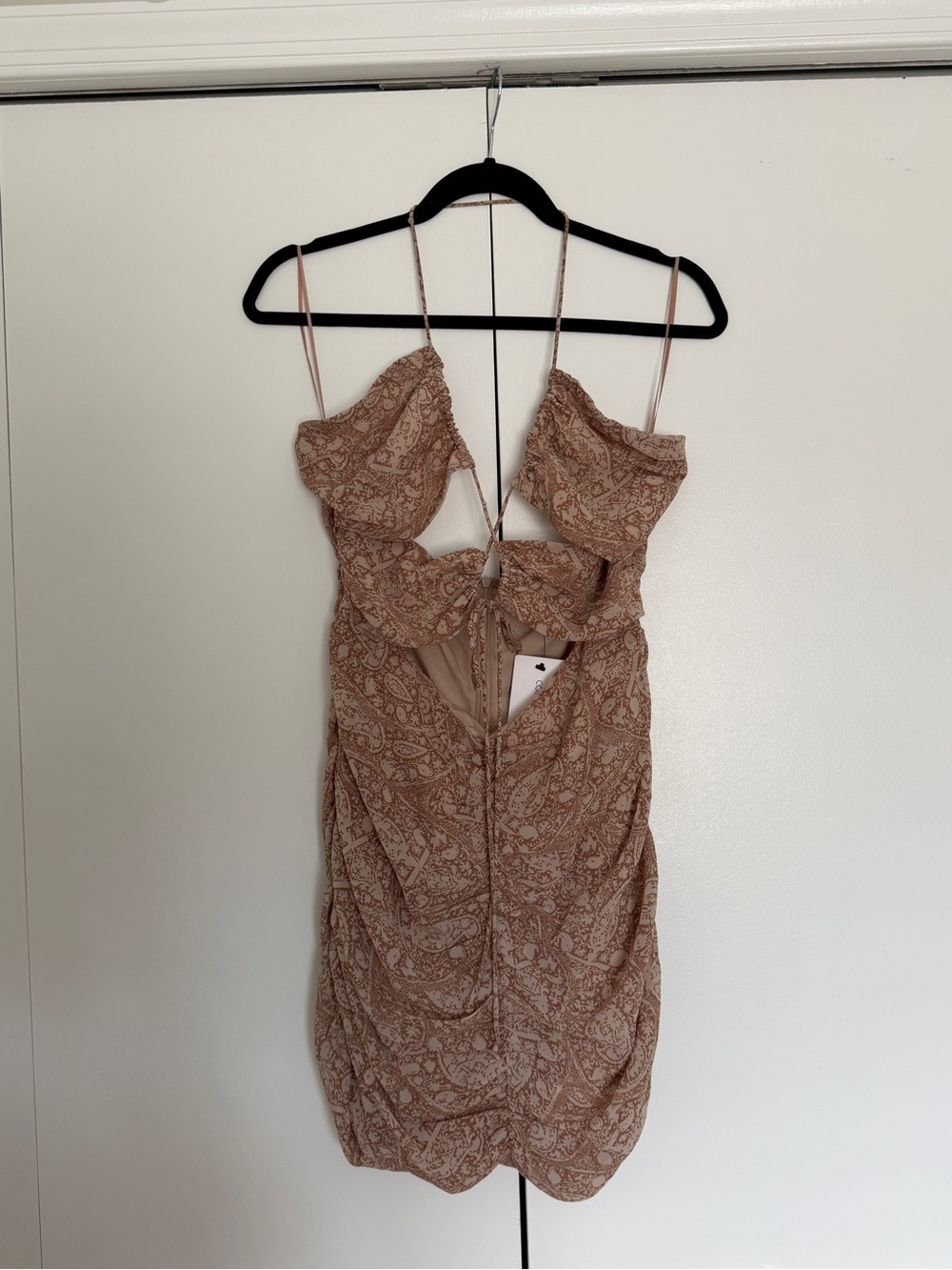 NWT Cotton Candy LA | Paisley Cutout Mini Dress in Dusty Pink sz L